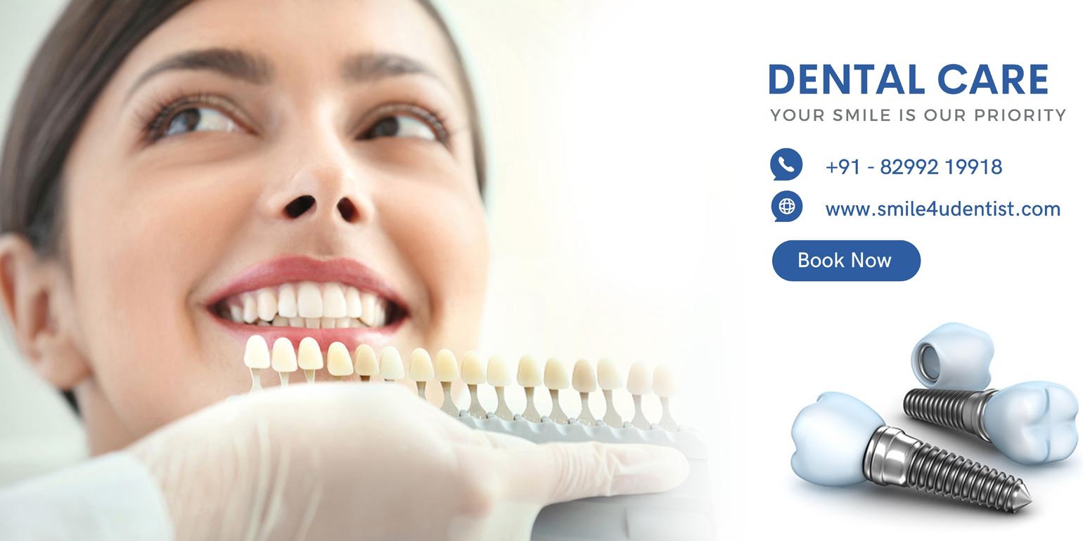 Blue White Simple Minimalist Dental Care Banner